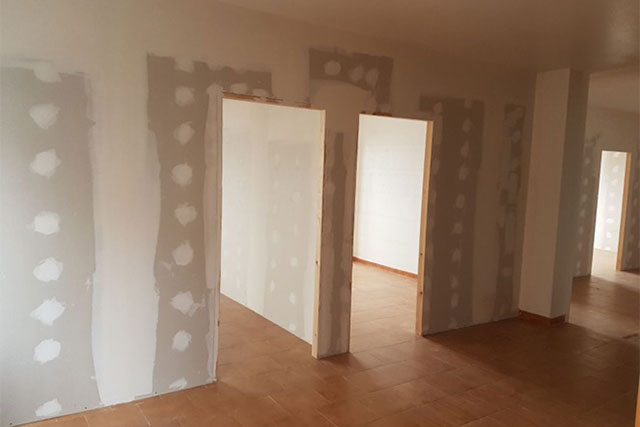fotografía de un proceso de obra de pladur